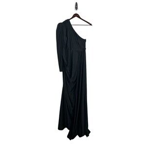 Faeriesty Women 1XL Black Gown Maxi Long Sleeve One Shoulder Dress Whimsygoth U4